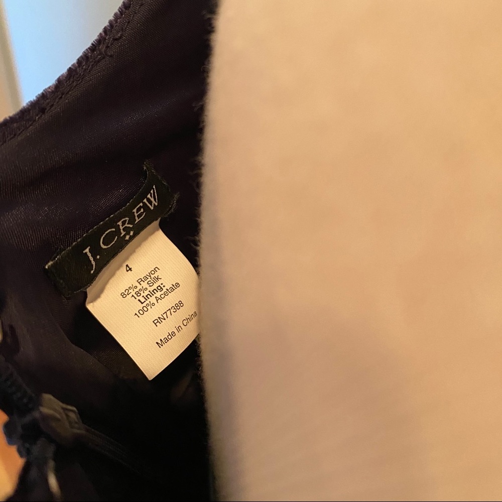 J. CREW Velvet Navy Dress - Picture 3 of 5